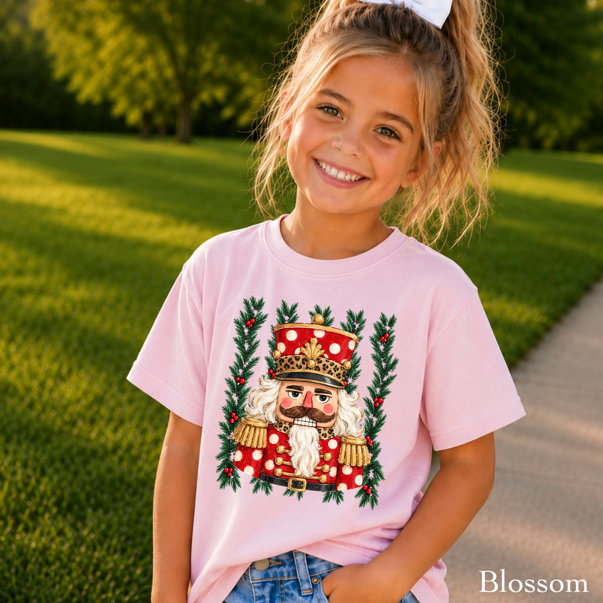 Preppy Nutcracker Christmas Youth Comfort Color T-Shirt