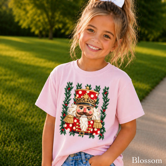 Preppy Nutcracker Christmas Youth Comfort Color T-Shirt