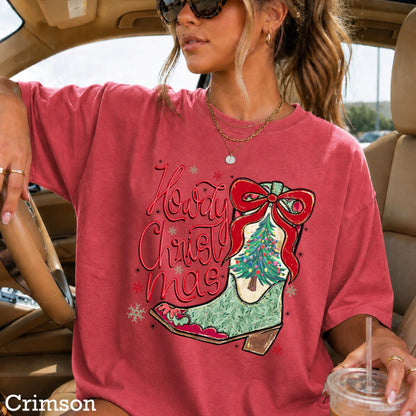 Howdy Christmas Comfort Color Graphic Tee
