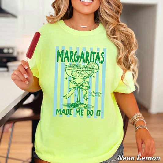 Margaritas Made Me Do It Comfort Color Graphic Tee
