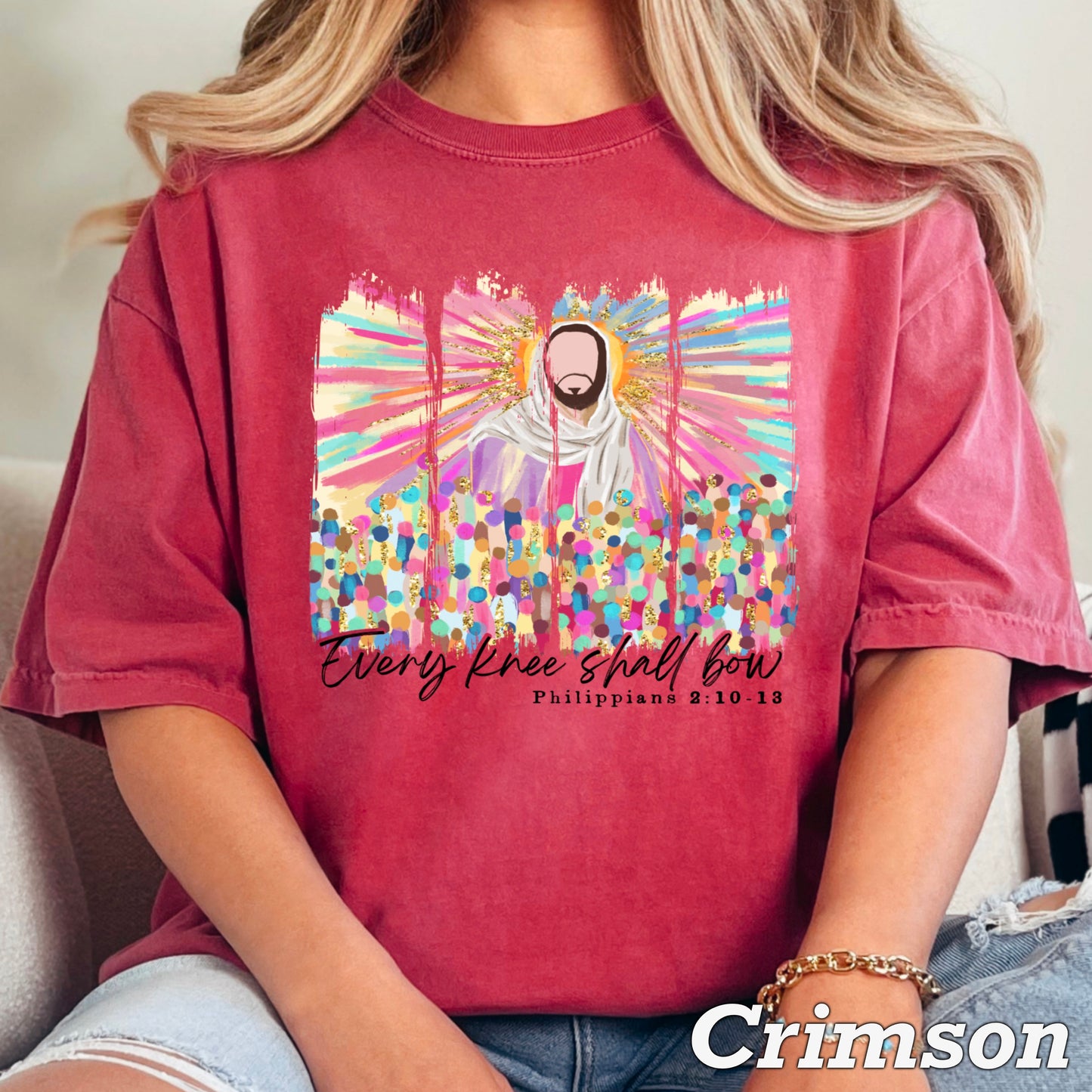 Every Knee Shall Bow Easter Comfort Color Graphic Tee