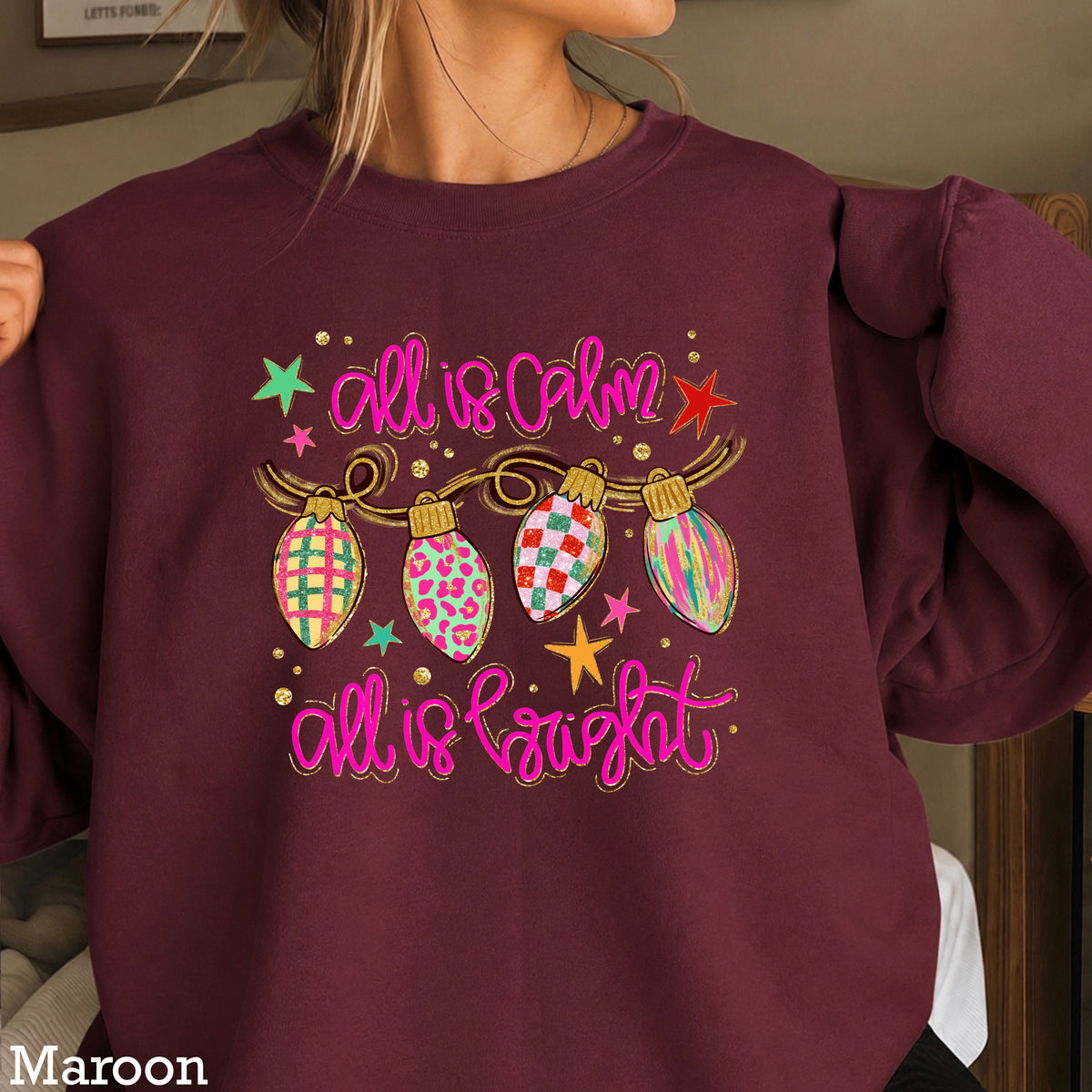 All Is Calm Christmas Crewneck Sweatshirt