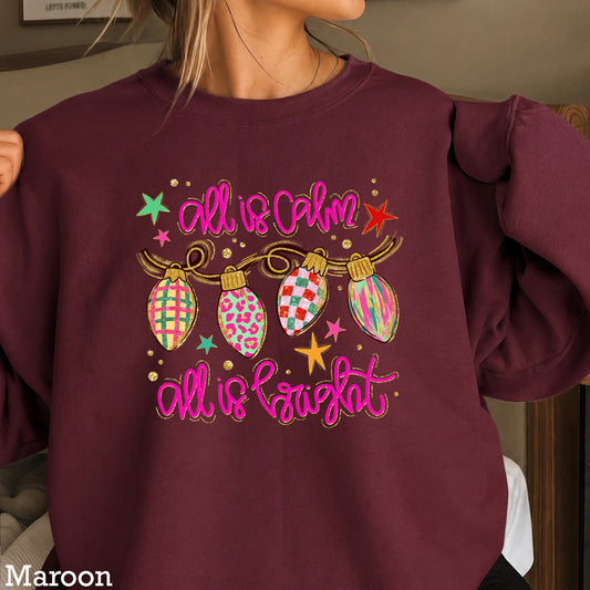 All Is Calm Christmas Crewneck Sweatshirt