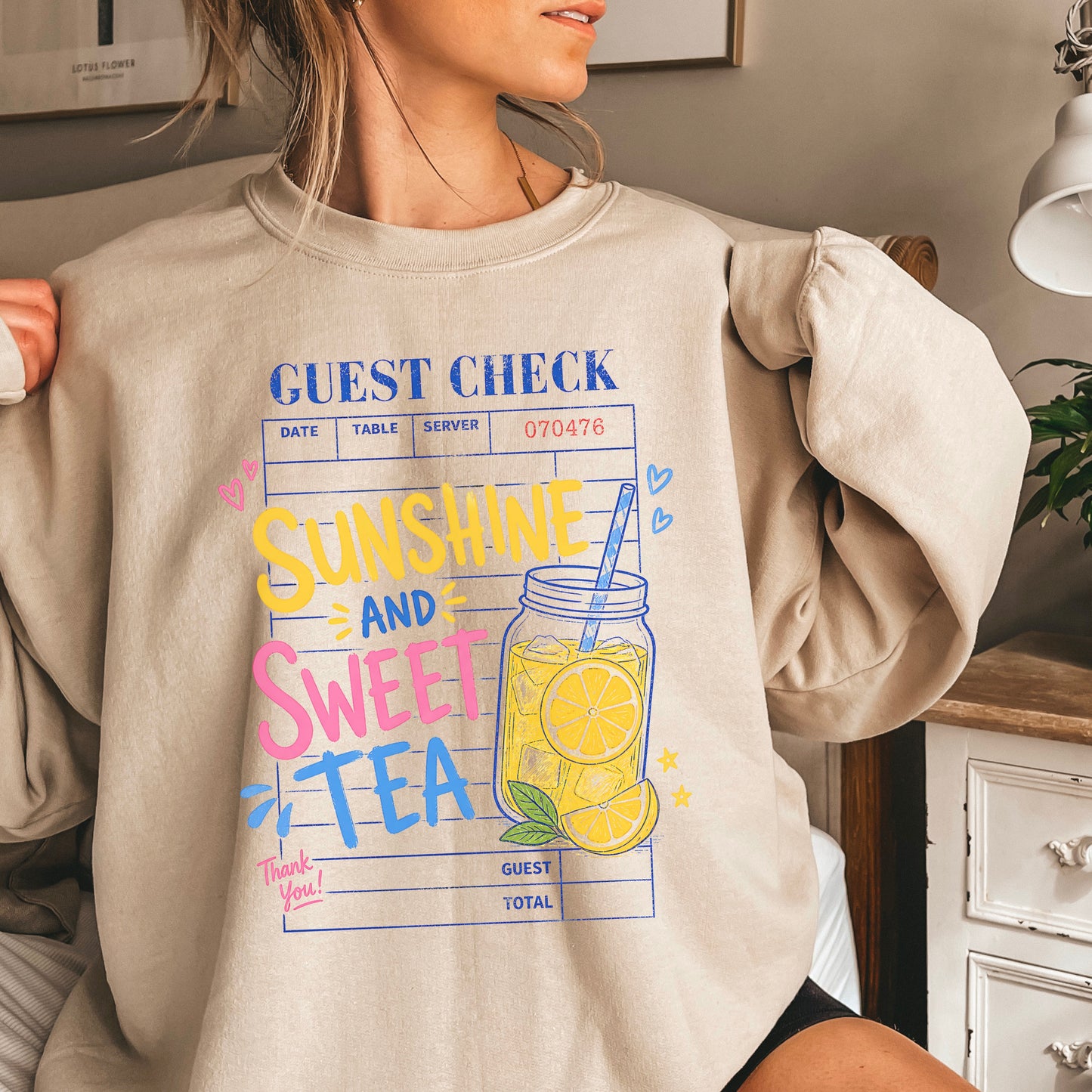 Guest Check Sunshine & Sweet Tea Crewneck Sweatshirt