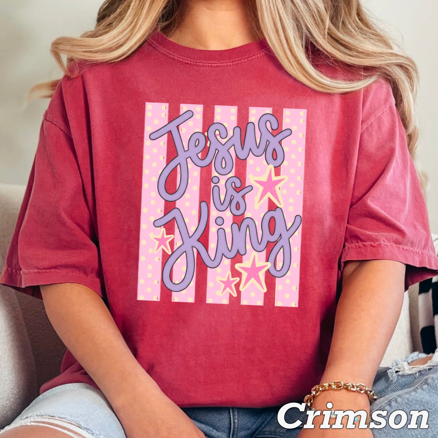 Jesus Is King Comfort Color Graphic Tee