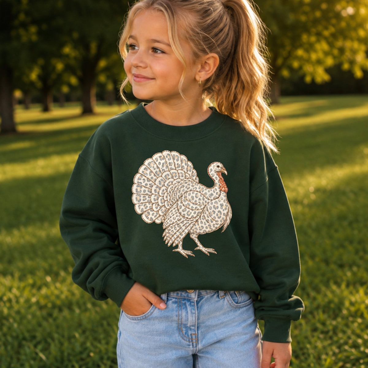 Turkey Thanksgiving Youth Crewneck Sweatshirt
