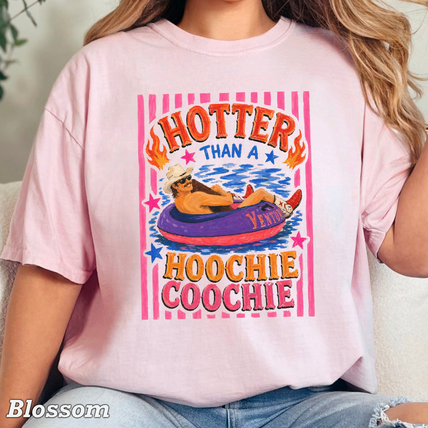 Hotter Than A Hoochie Coochie Comfort Color Graphic Tee