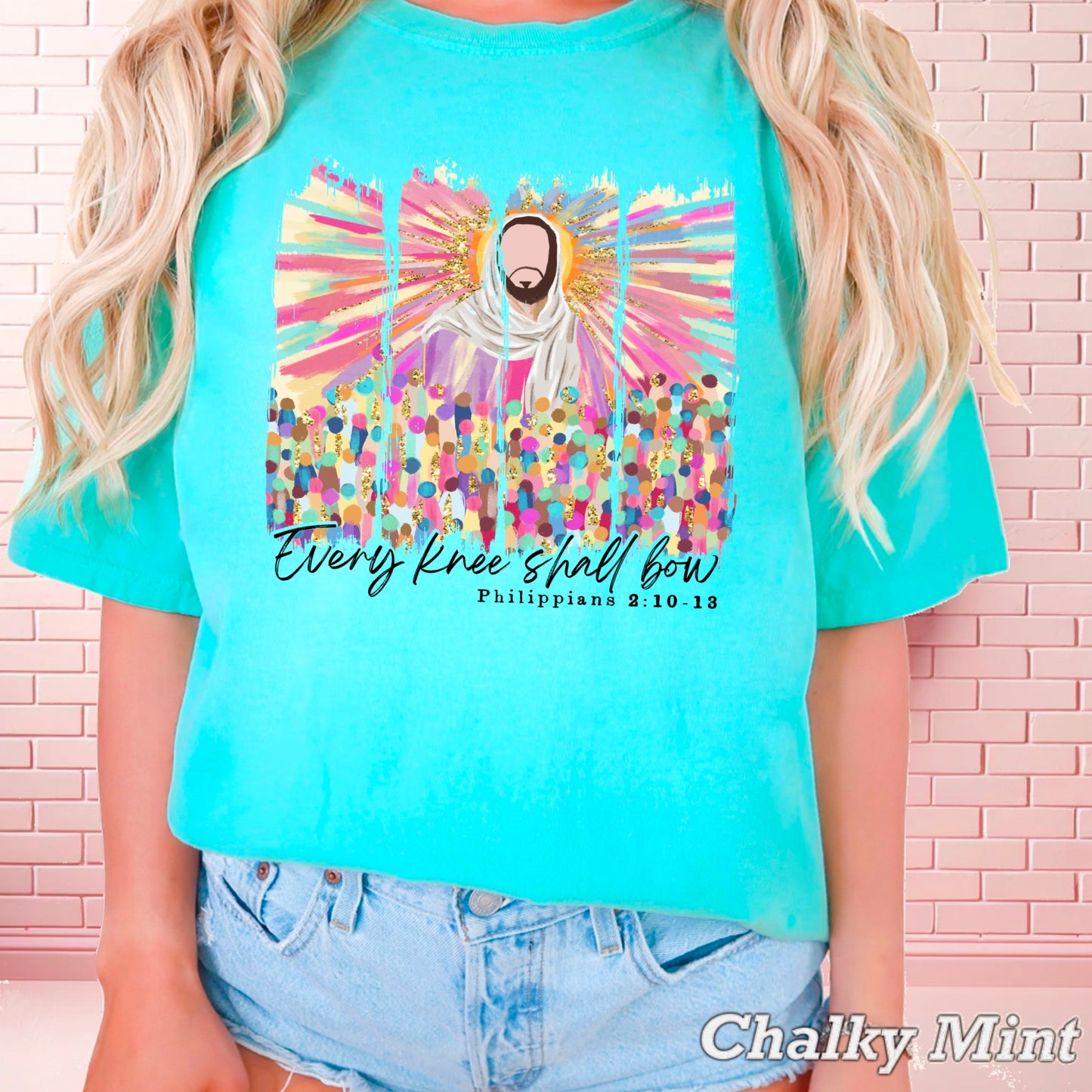 Every Knee Shall Bow Easter Comfort Color Graphic Tee