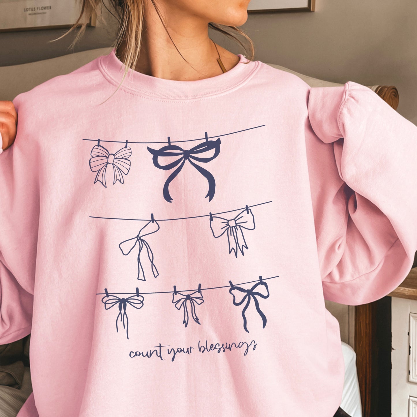 Count Your Blessings Christian Crewneck Sweatshirt