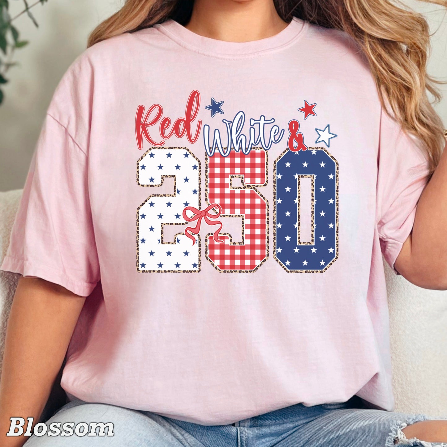 Red White & 250 Patriotic Comfort Color Graphic Tee