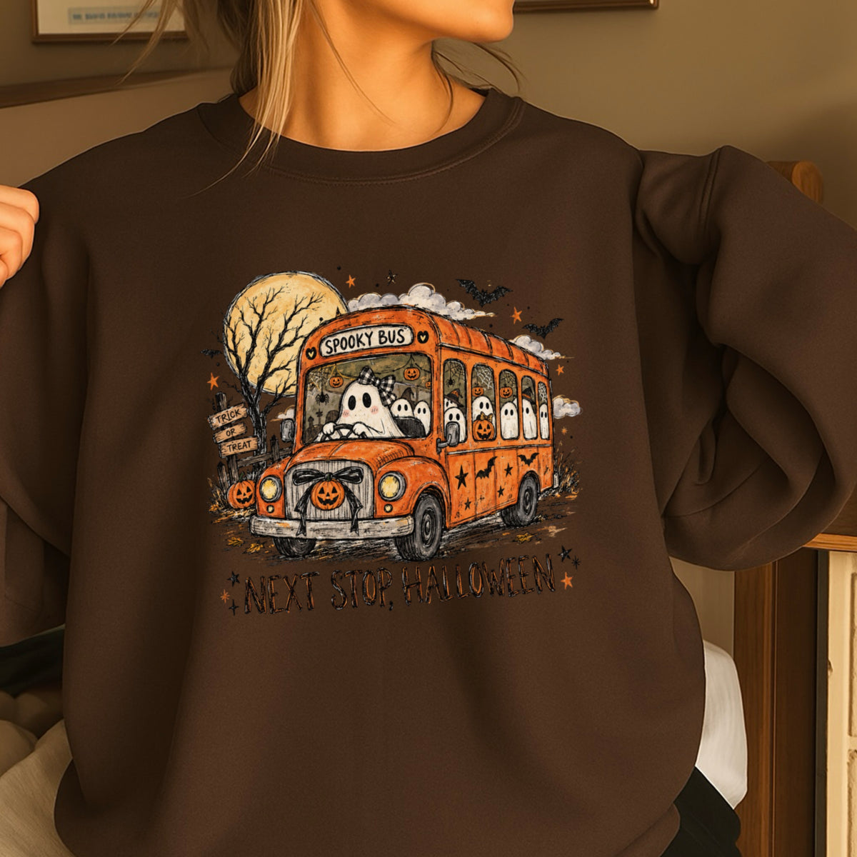 Next Stop Halloween Crewneck Sweatshirt