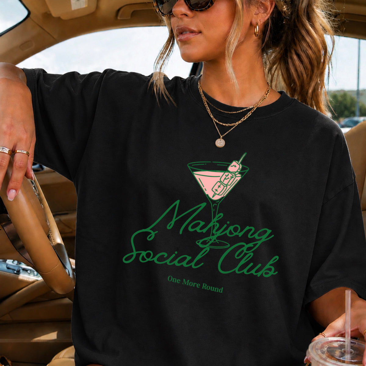 Mahjong Social Club Comfort Color Graphic Tee