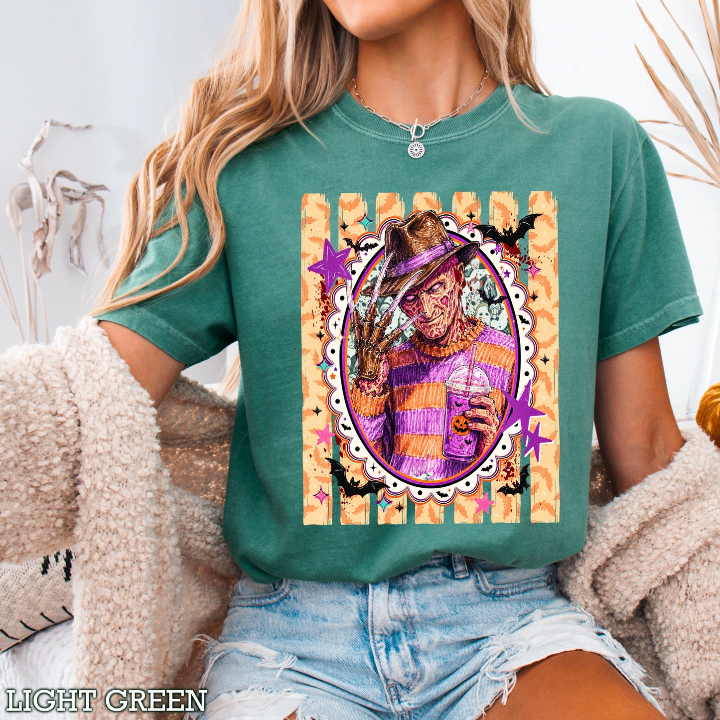 Horror Film Character Halloween Comfort Color Graphic Tee