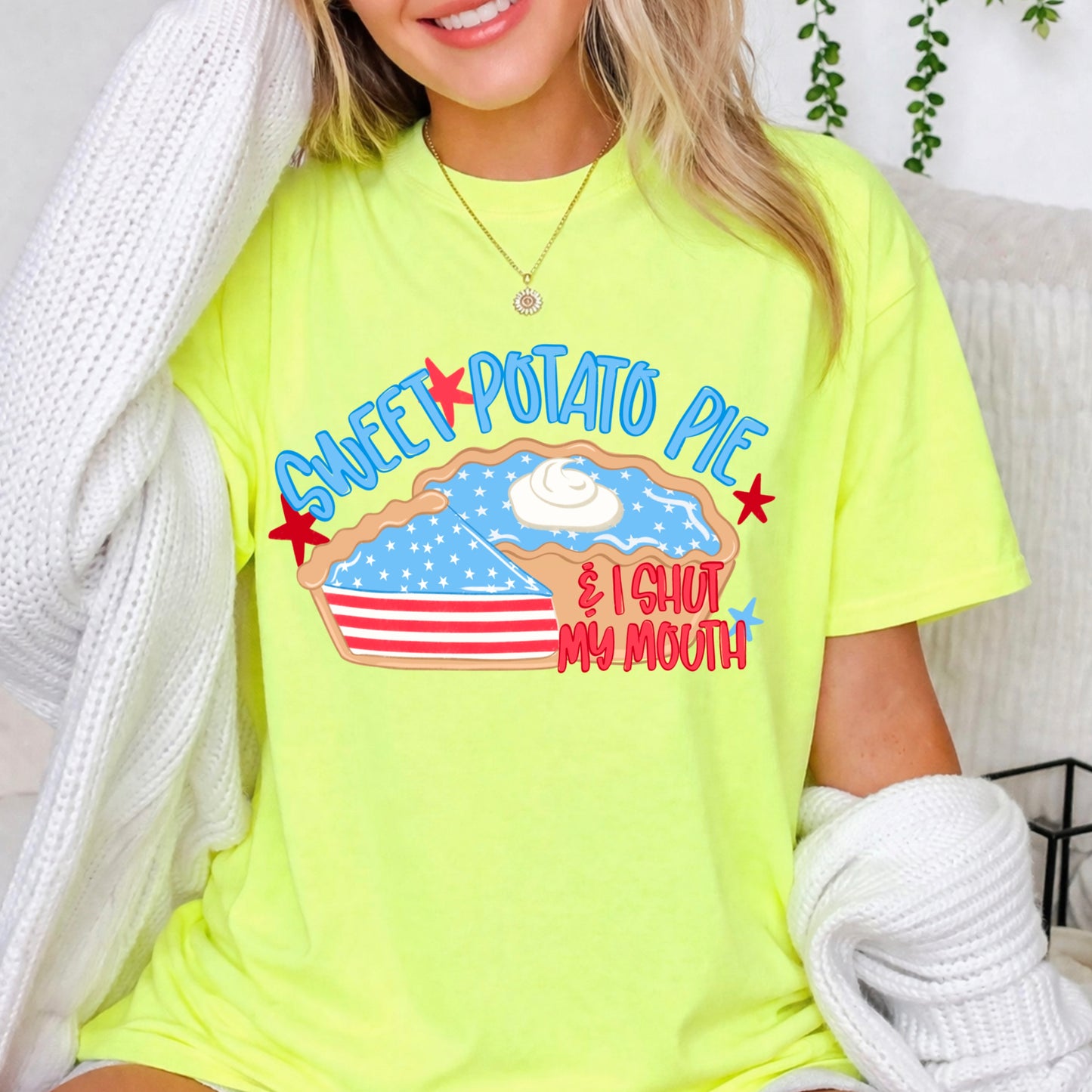 Sweet Potato Pie Patriotic Comfort Color Graphic Tee