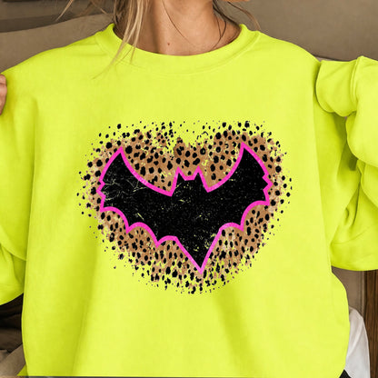 Leopard Bat Halloween Crewneck Sweatshirt