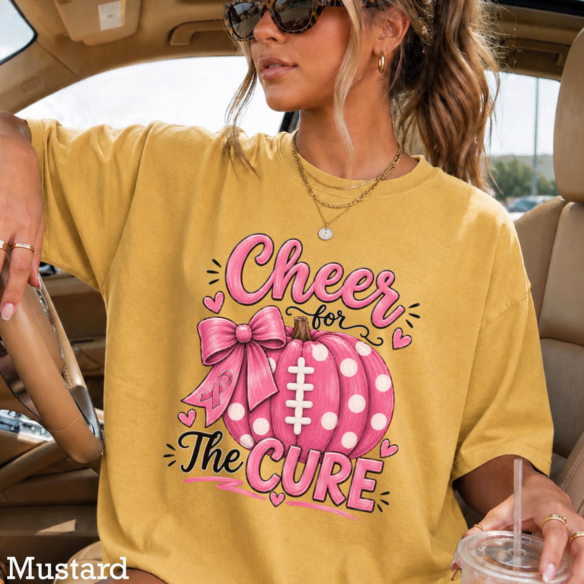 Cheer For The Cure Comfort Color Graphic Tee