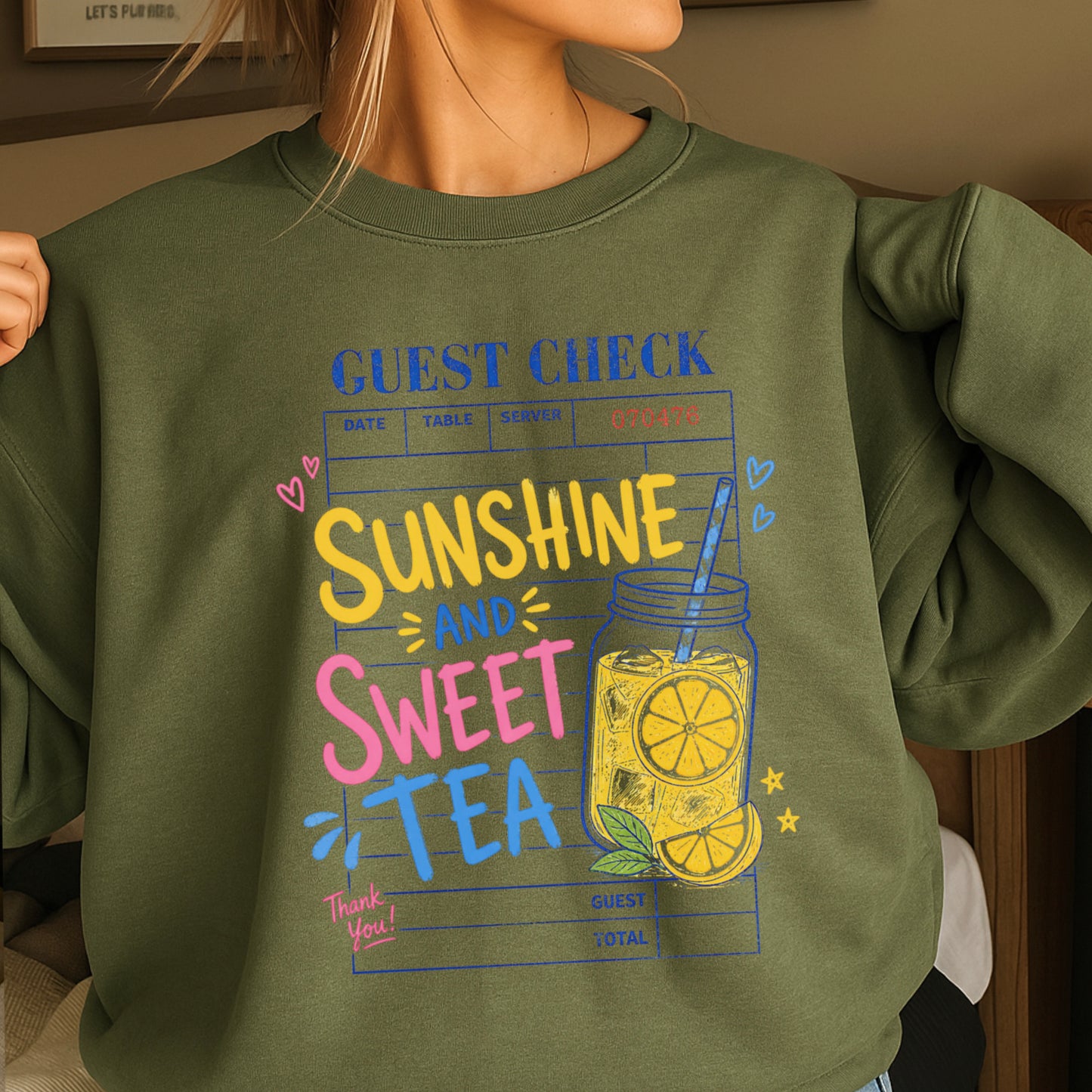Guest Check Sunshine & Sweet Tea Crewneck Sweatshirt