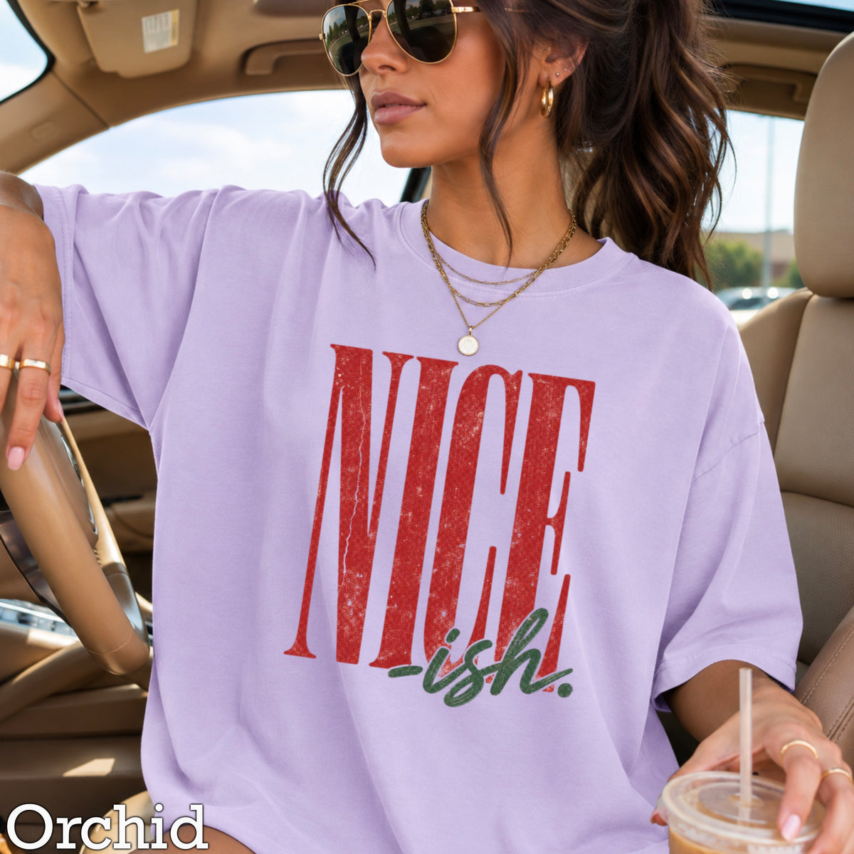 Nice -ish Christmas Comfort Color Graphic Tee