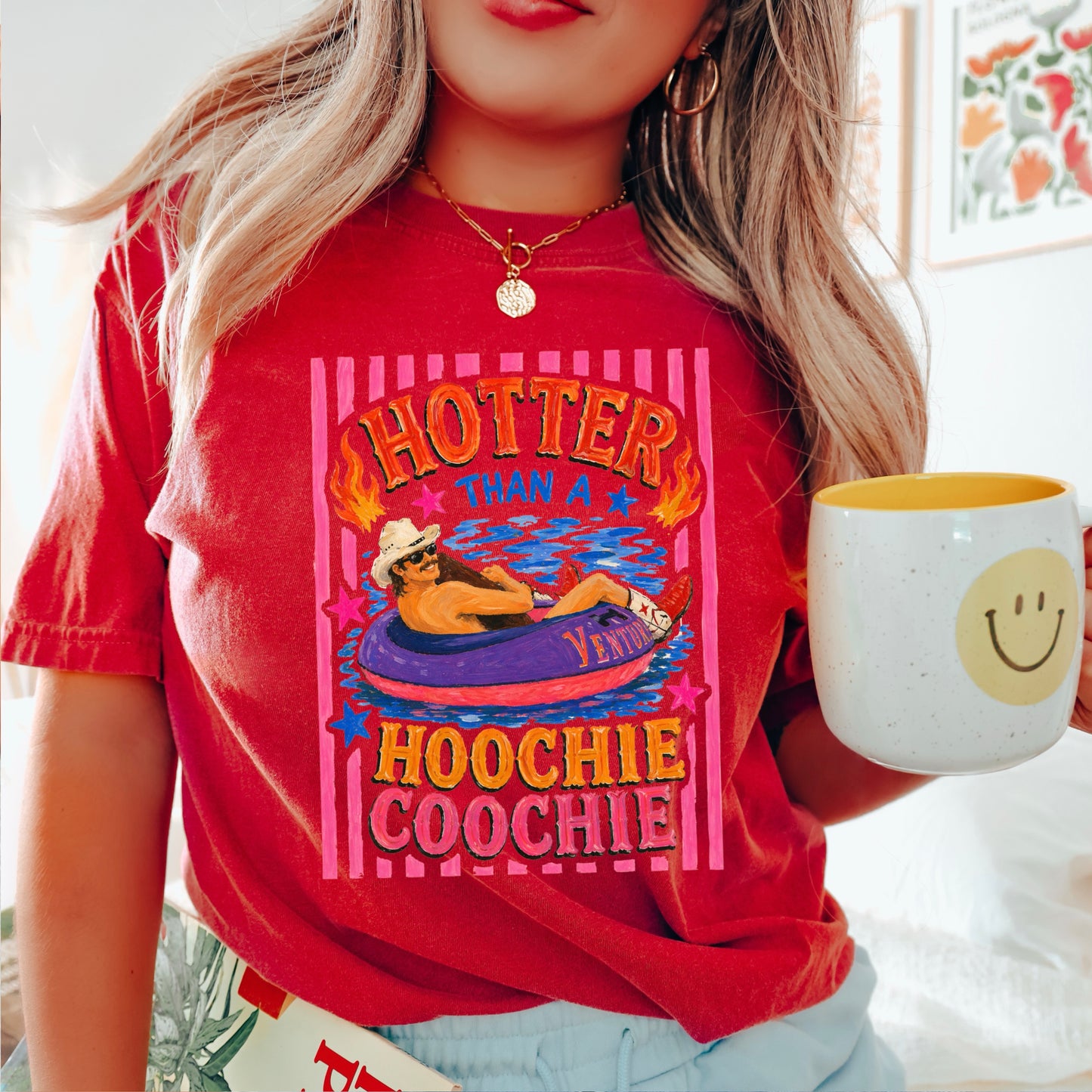 Hotter Than A Hoochie Coochie Comfort Color Graphic Tee