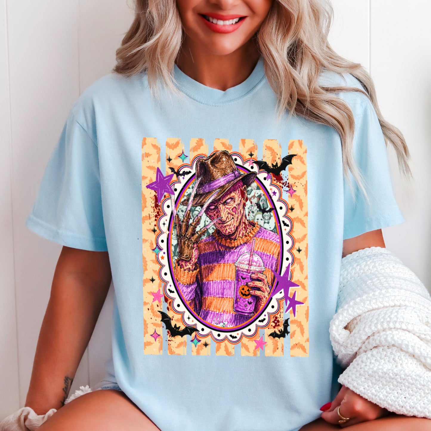 Horror Film Character Halloween Comfort Color Graphic Tee
