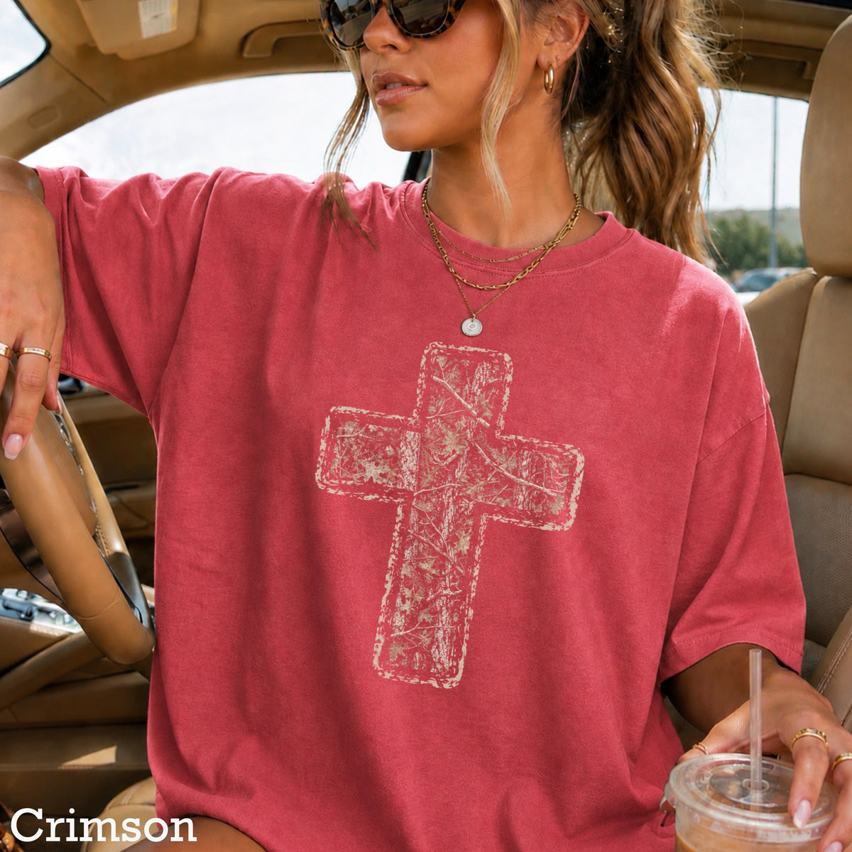 Camo Cross Christian Comfort Color Graphic Tee