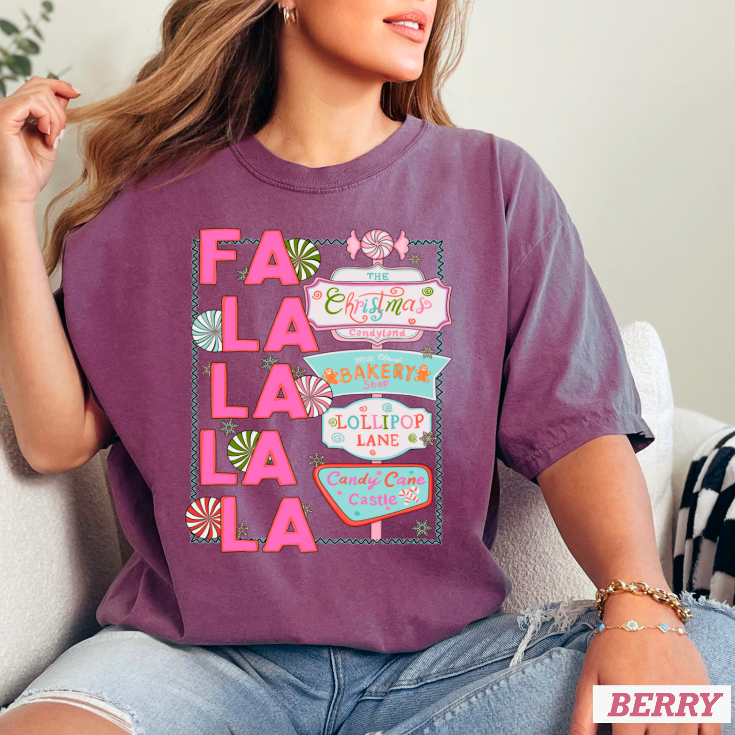 Fa La La Comfort Color Graphic Tee