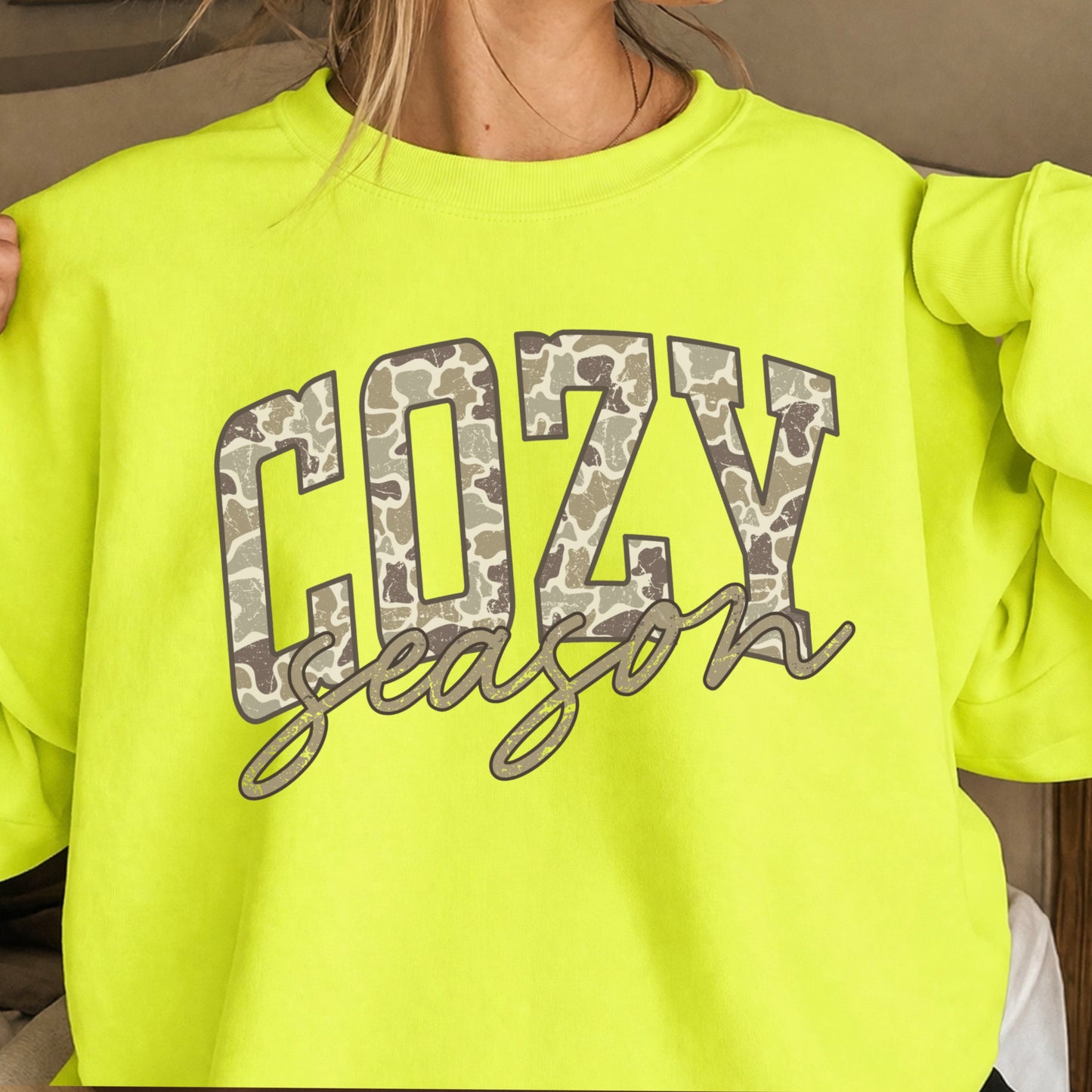 Camo Cozy Season Crewneck Sweatshirt