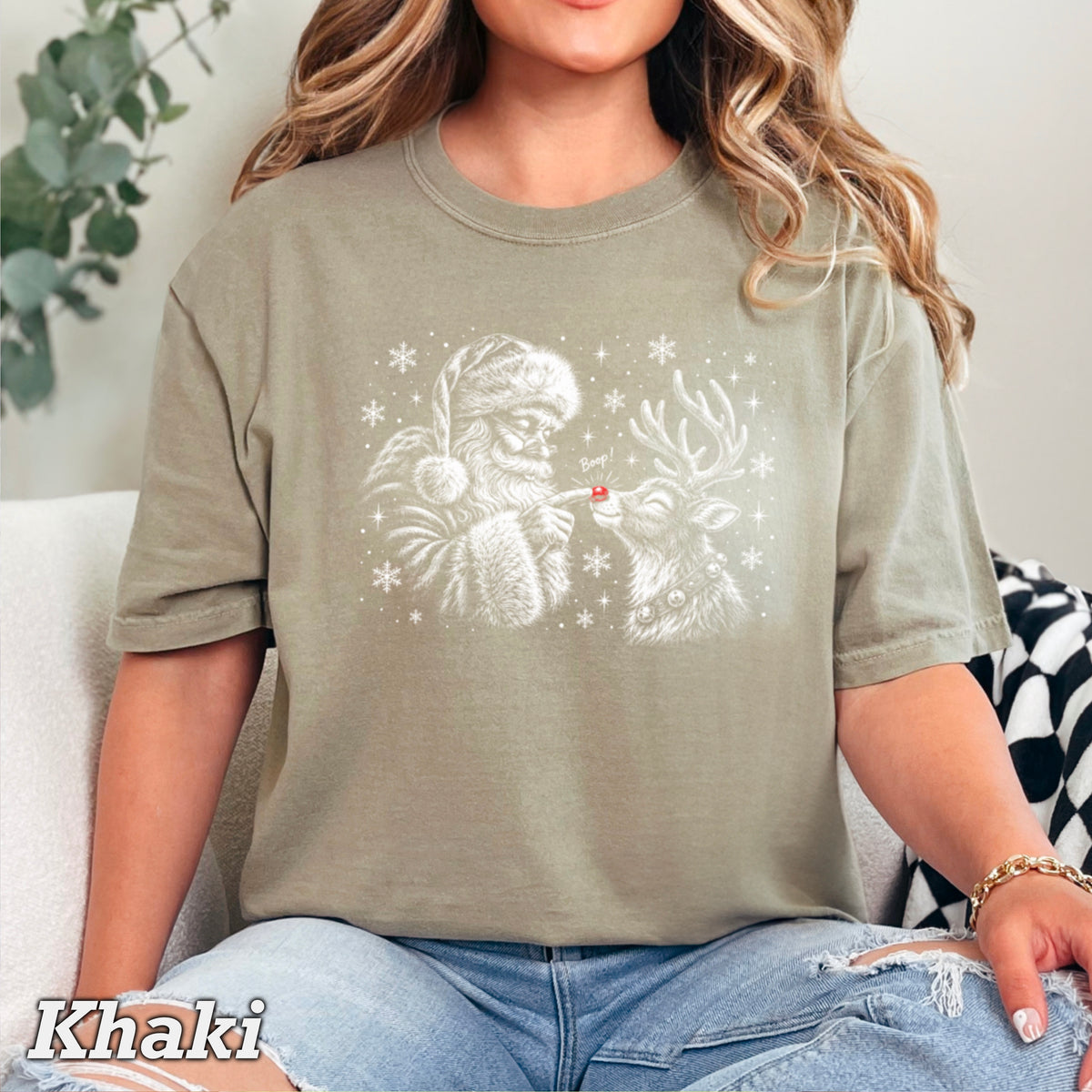 Santa’s Boop Christmas Comfort Color Graphic Tee