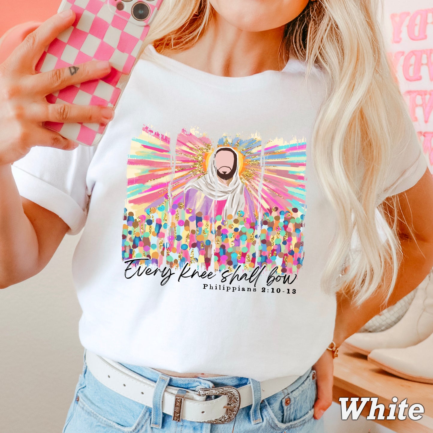 Every Knee Shall Bow Easter Comfort Color Graphic Tee