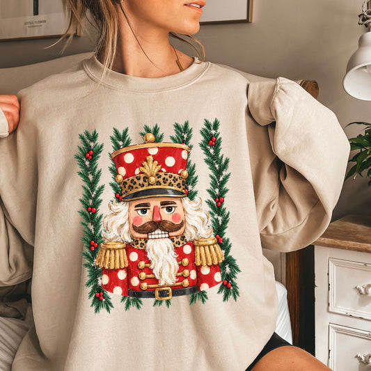 Preppy Nutcracker Christmas Crewneck Sweatshirt