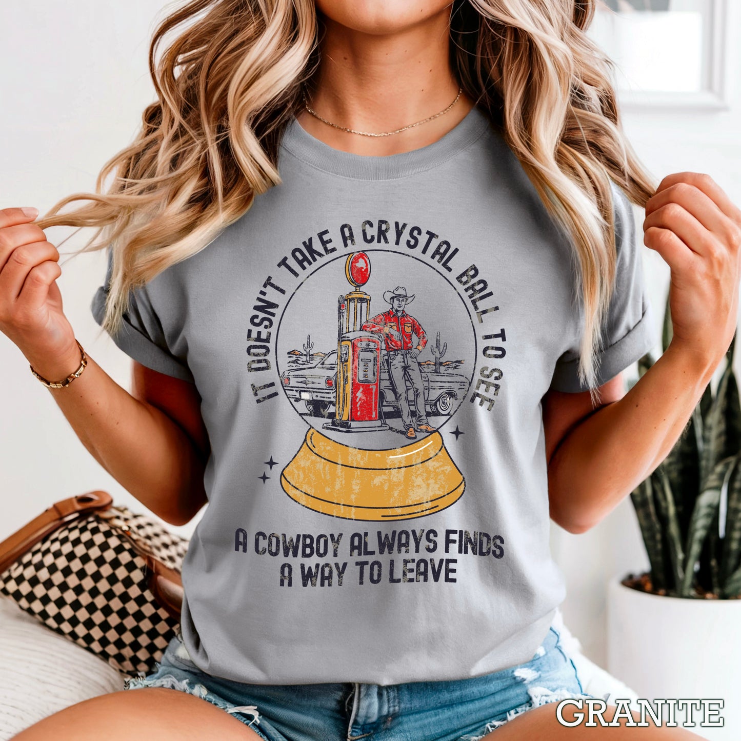 A Cowboy Finds A Way To Leave Western Comfort Color Graphic Tee