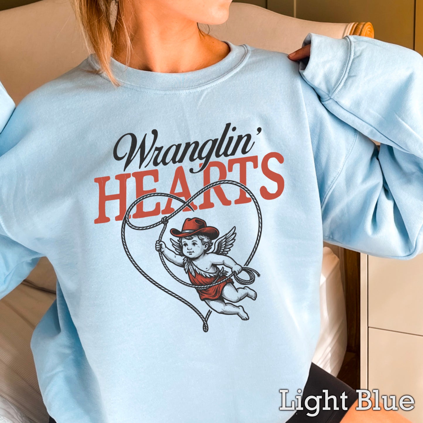 Wranglin Hearts Valentine’s Day Crewneck Sweatshirt