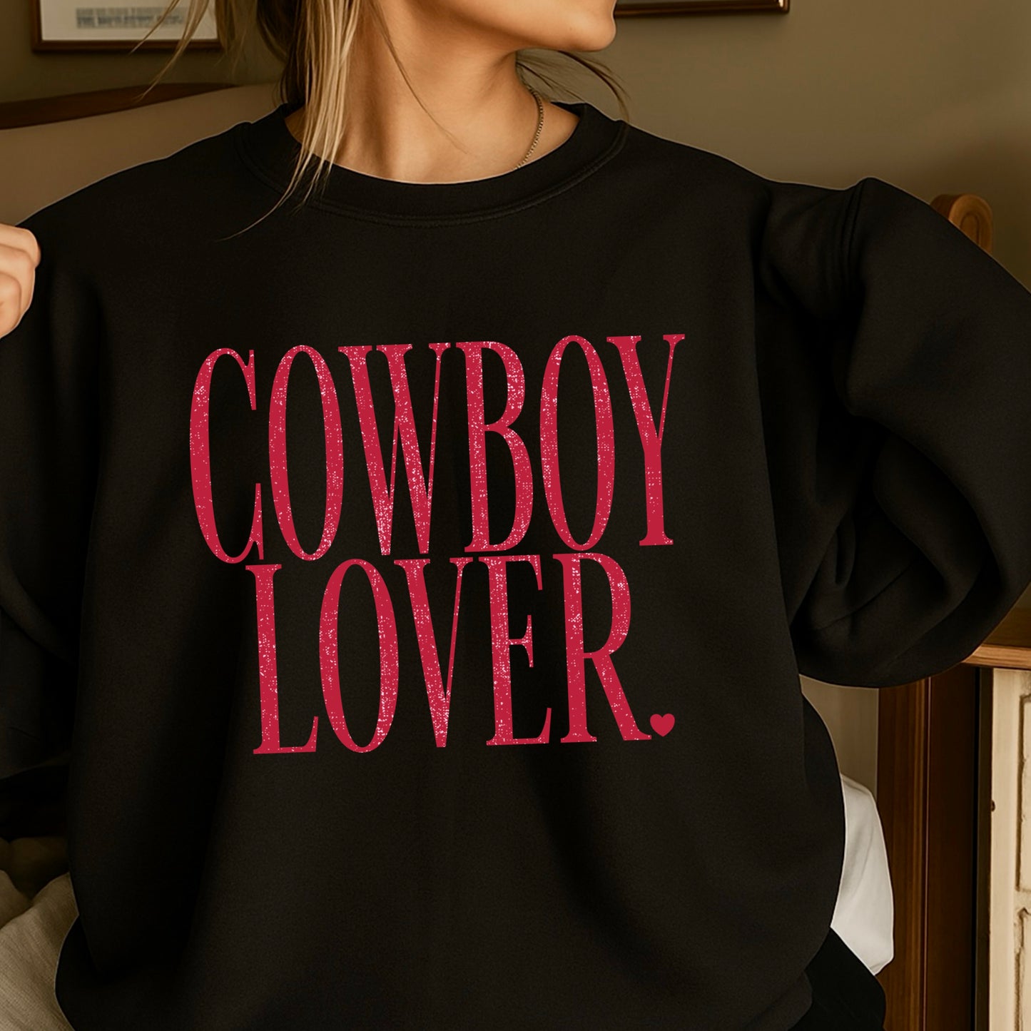 Cowboy Lover Valentine’s Day Crewneck Sweatshirt