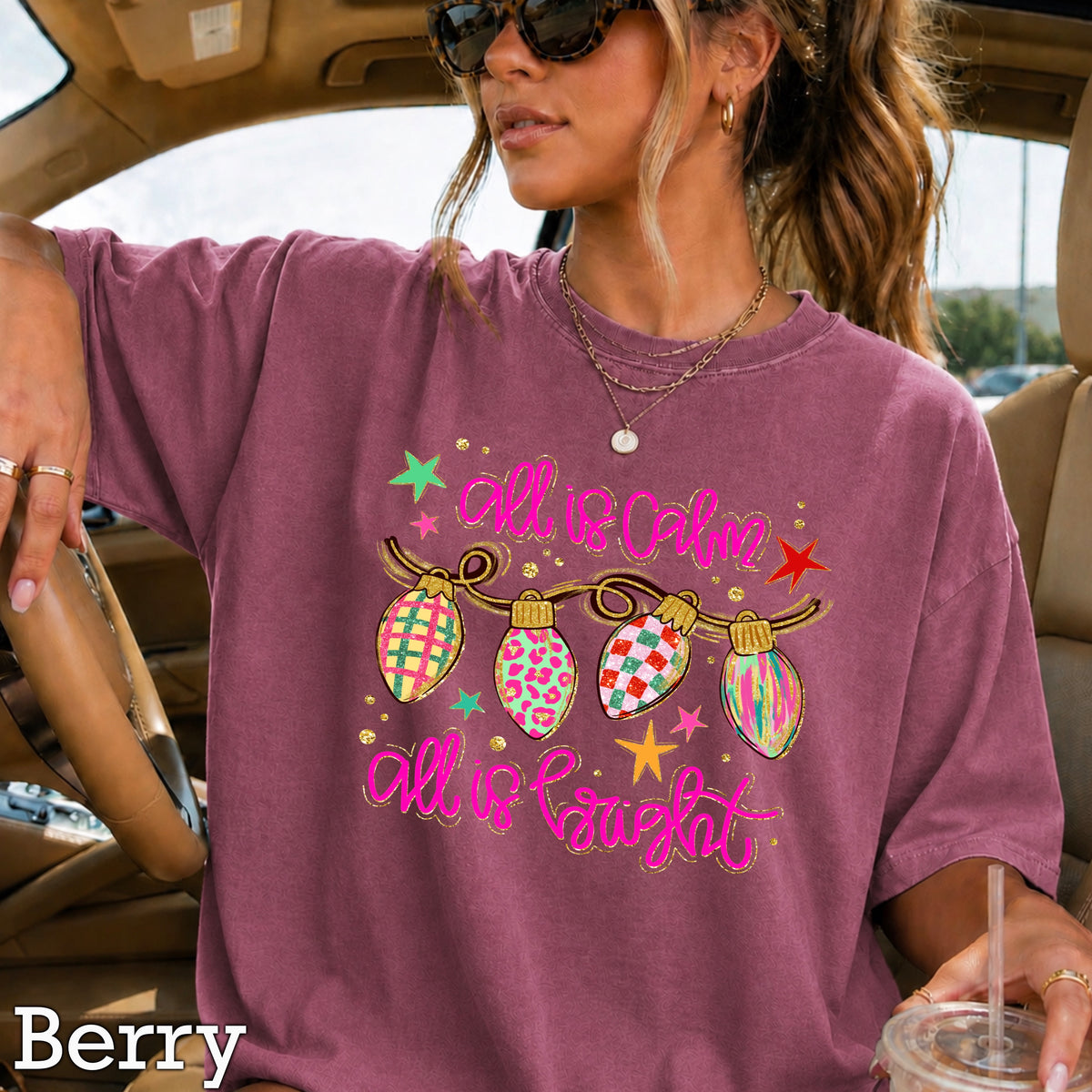 All Is Calm Christmas Comfort Color Graphic Tee