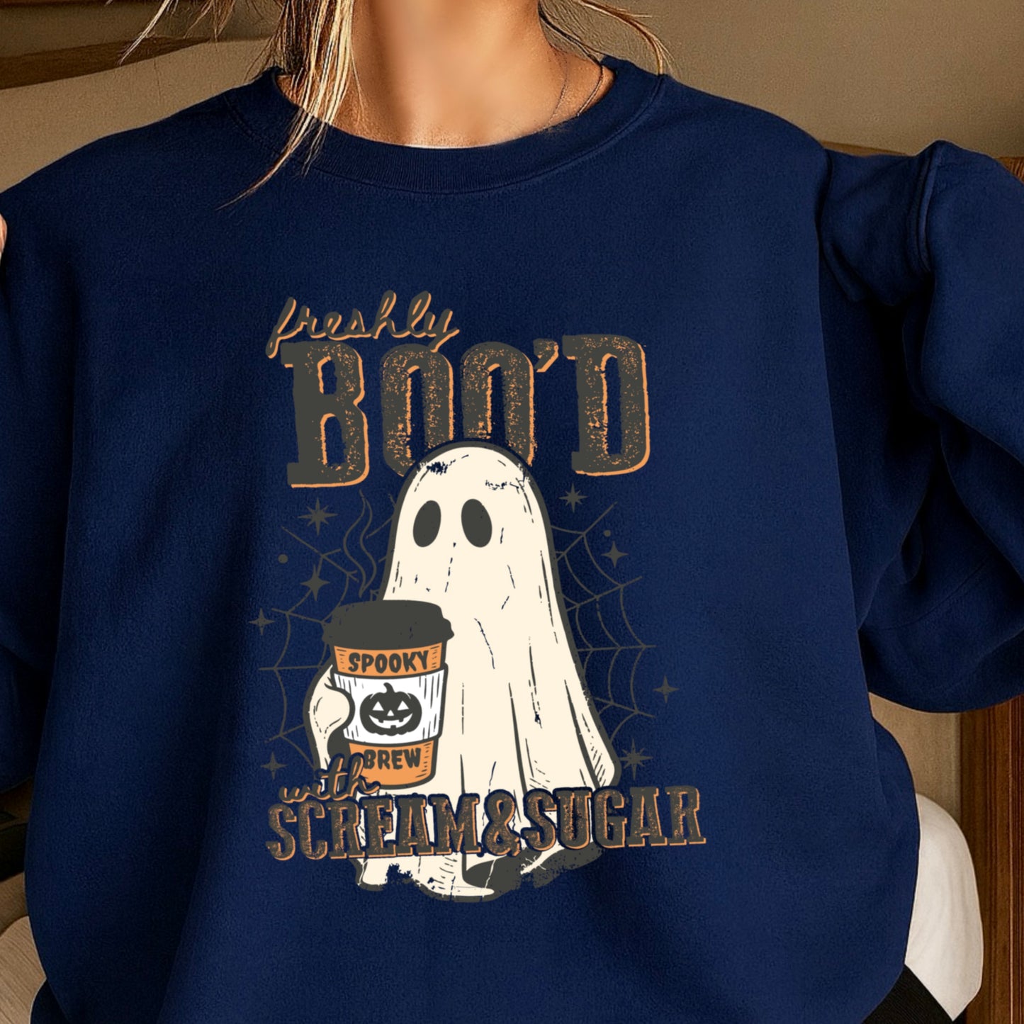 Freshly Boo’d Scream & Sugar Halloween Crewneck Sweatshirt