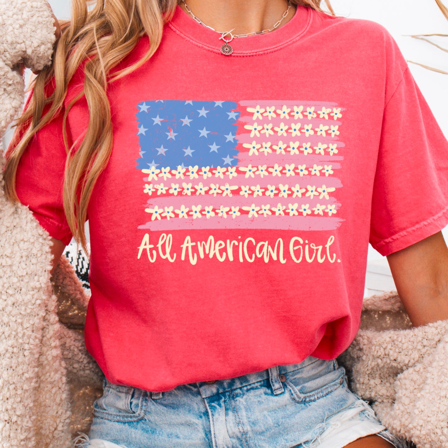 All American Girl Comfort Color Graphic Tee