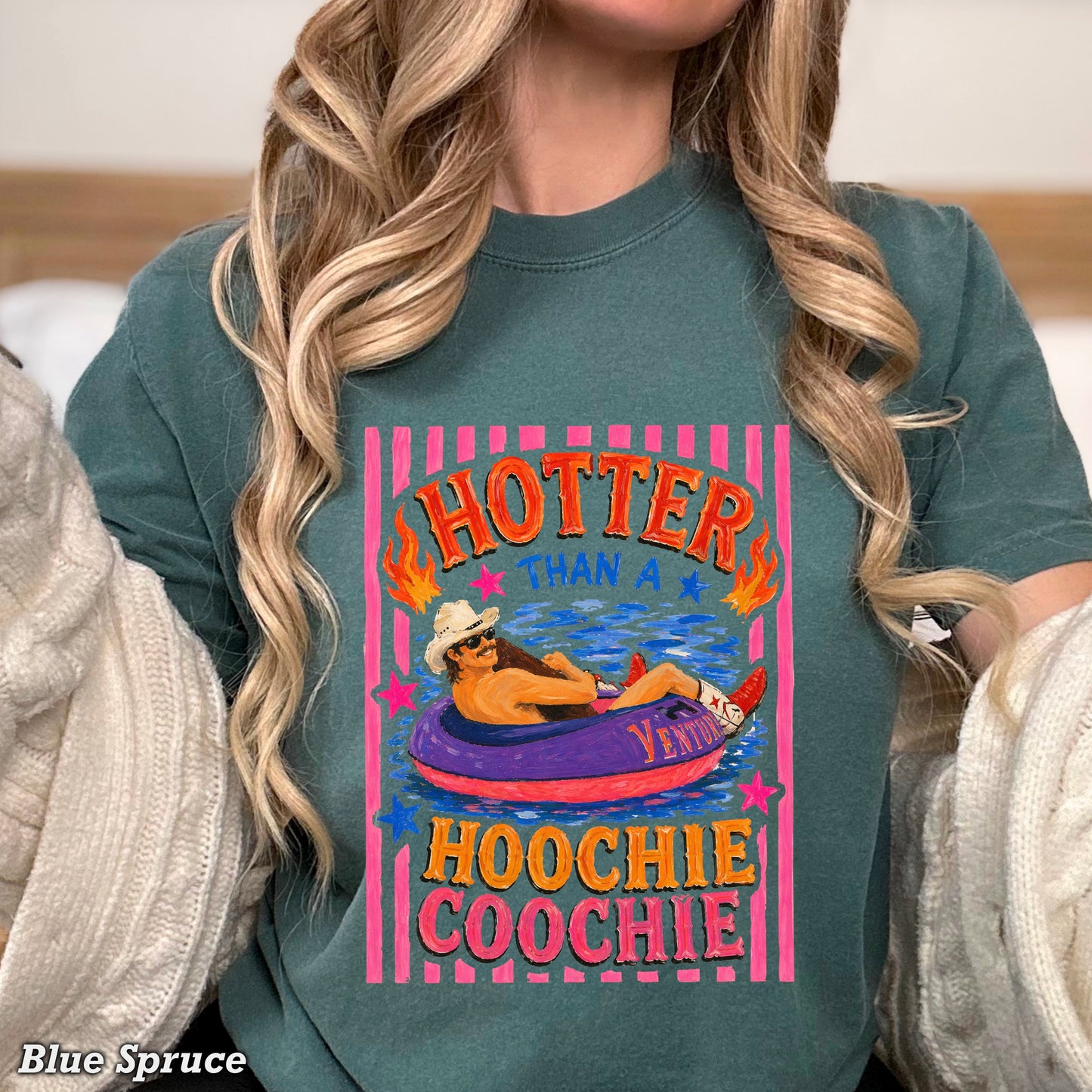 Hotter Than A Hoochie Coochie Comfort Color Graphic Tee