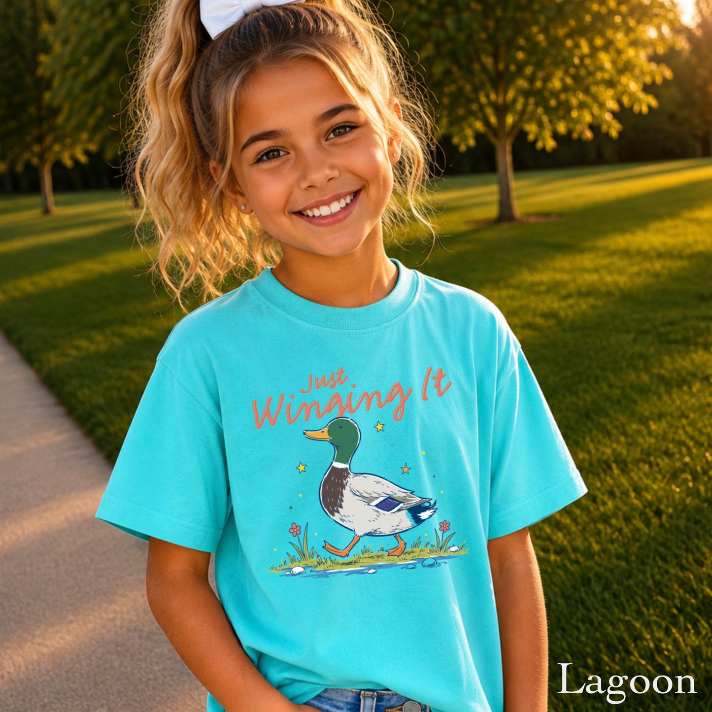Just Winging It Mallard Duck  Youth Comfort Color T-Shirt
