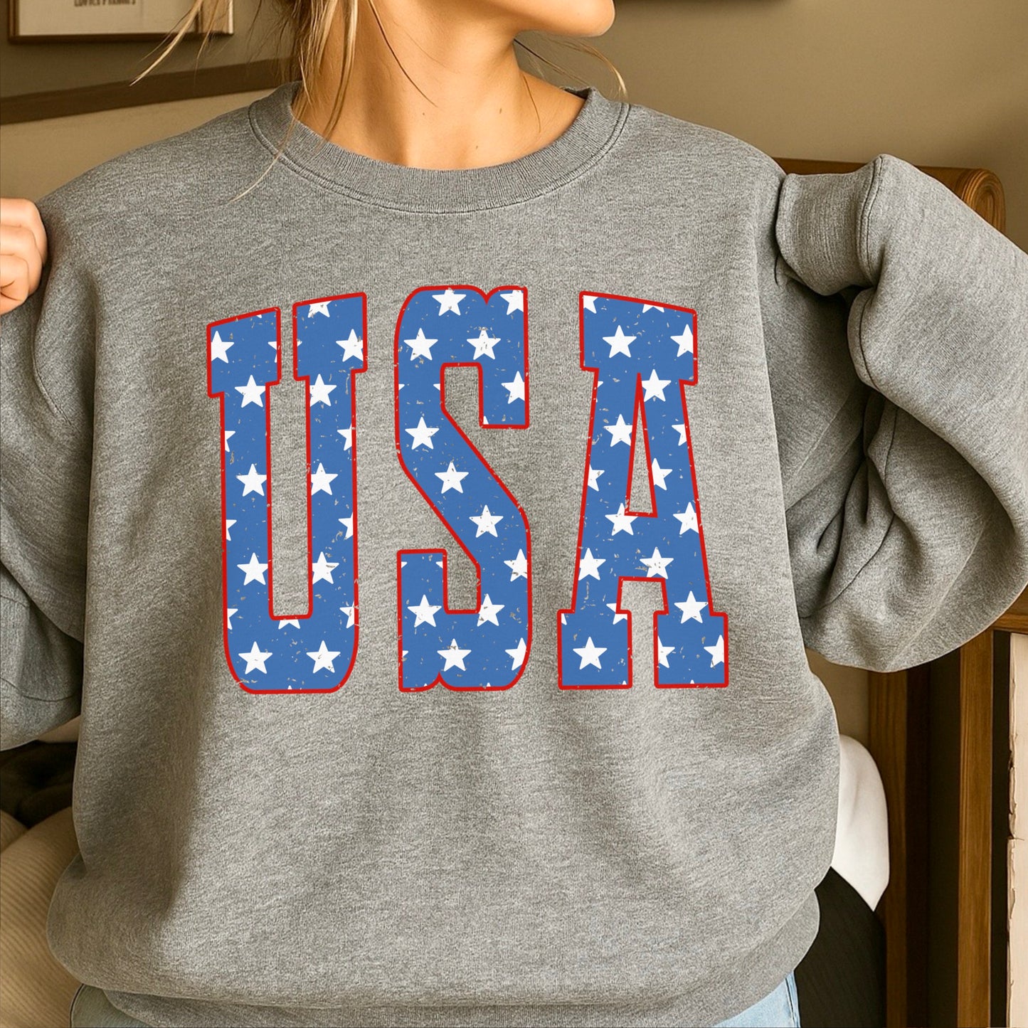 USA Patriotic Crewneck Sweatshirt
