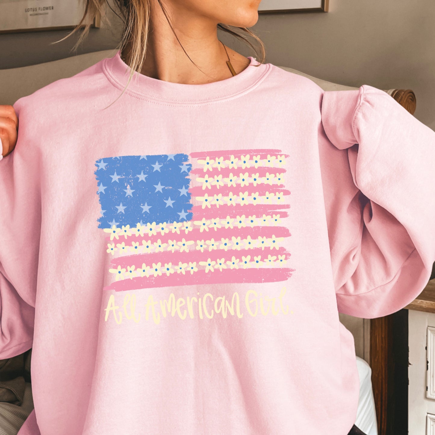 All American Girl Crewneck Sweatshirt