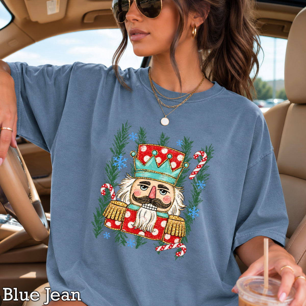 Preppy Nutcracker Christmas Comfort Color Graphic Tee