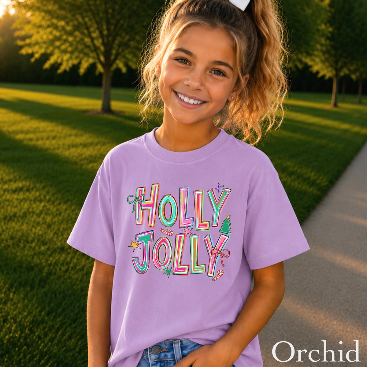 Holly Jolly Christmas Youth Comfort Color T-Shirt