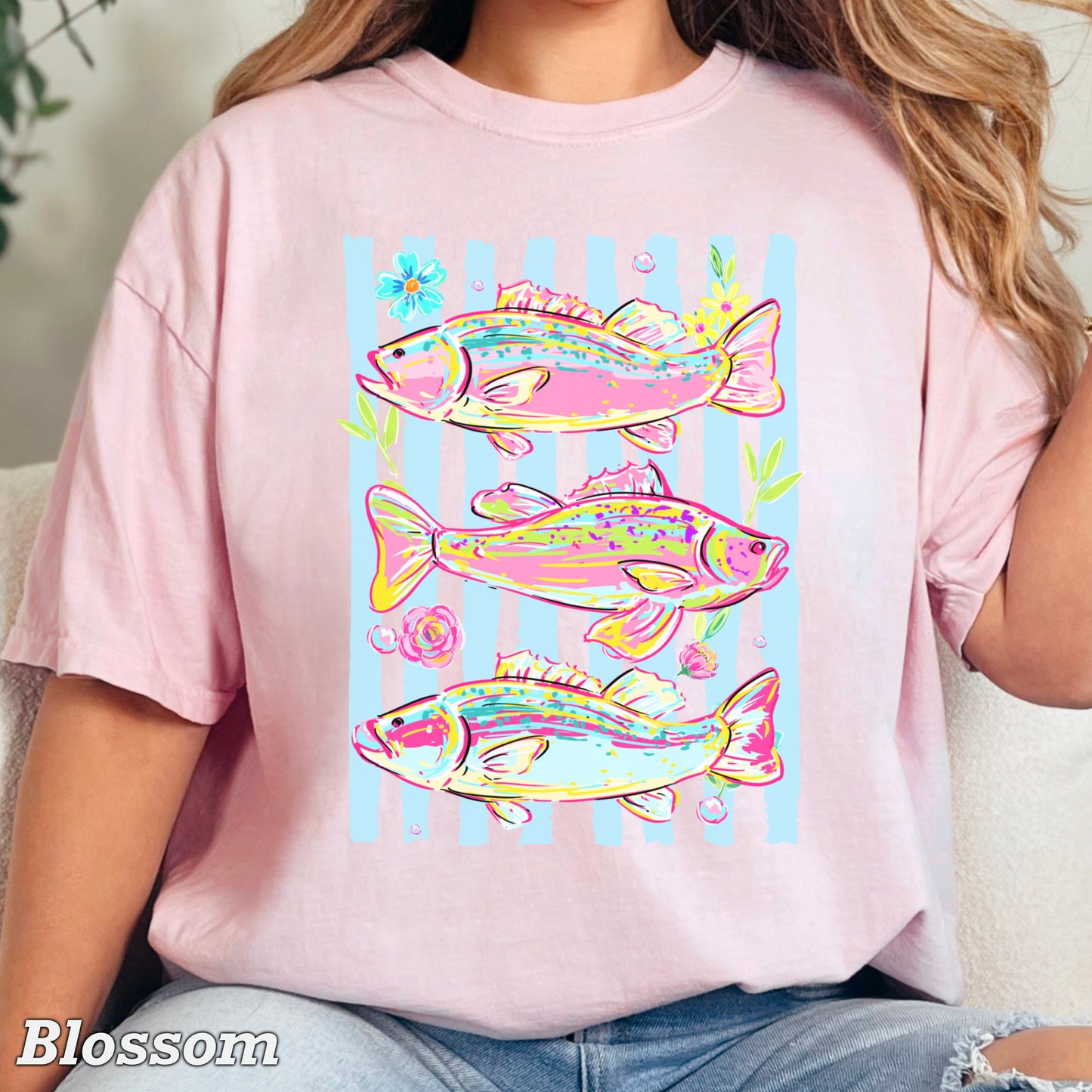 Fish Trio Comfort Color Graphic Tee