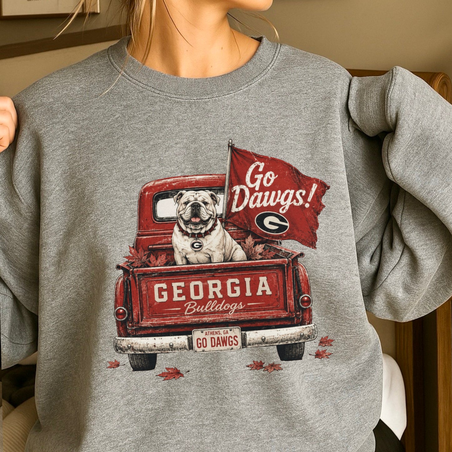 Red & Black Pickup Truck Crewneck Sweatshirt