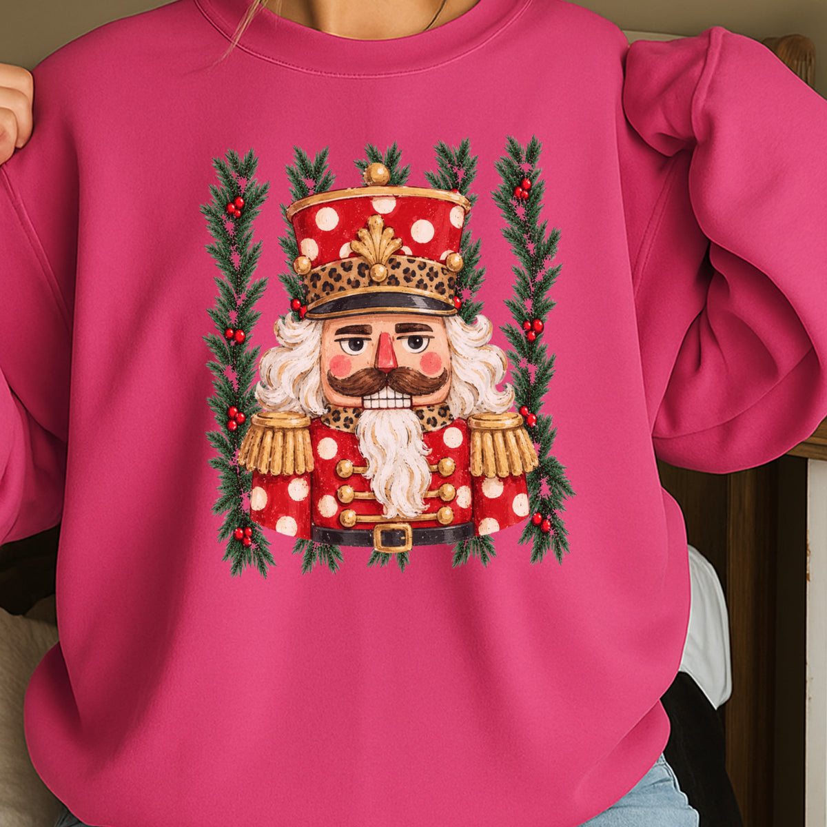 Preppy Nutcracker Christmas Crewneck Sweatshirt