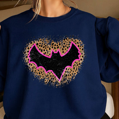 Leopard Bat Halloween Crewneck Sweatshirt
