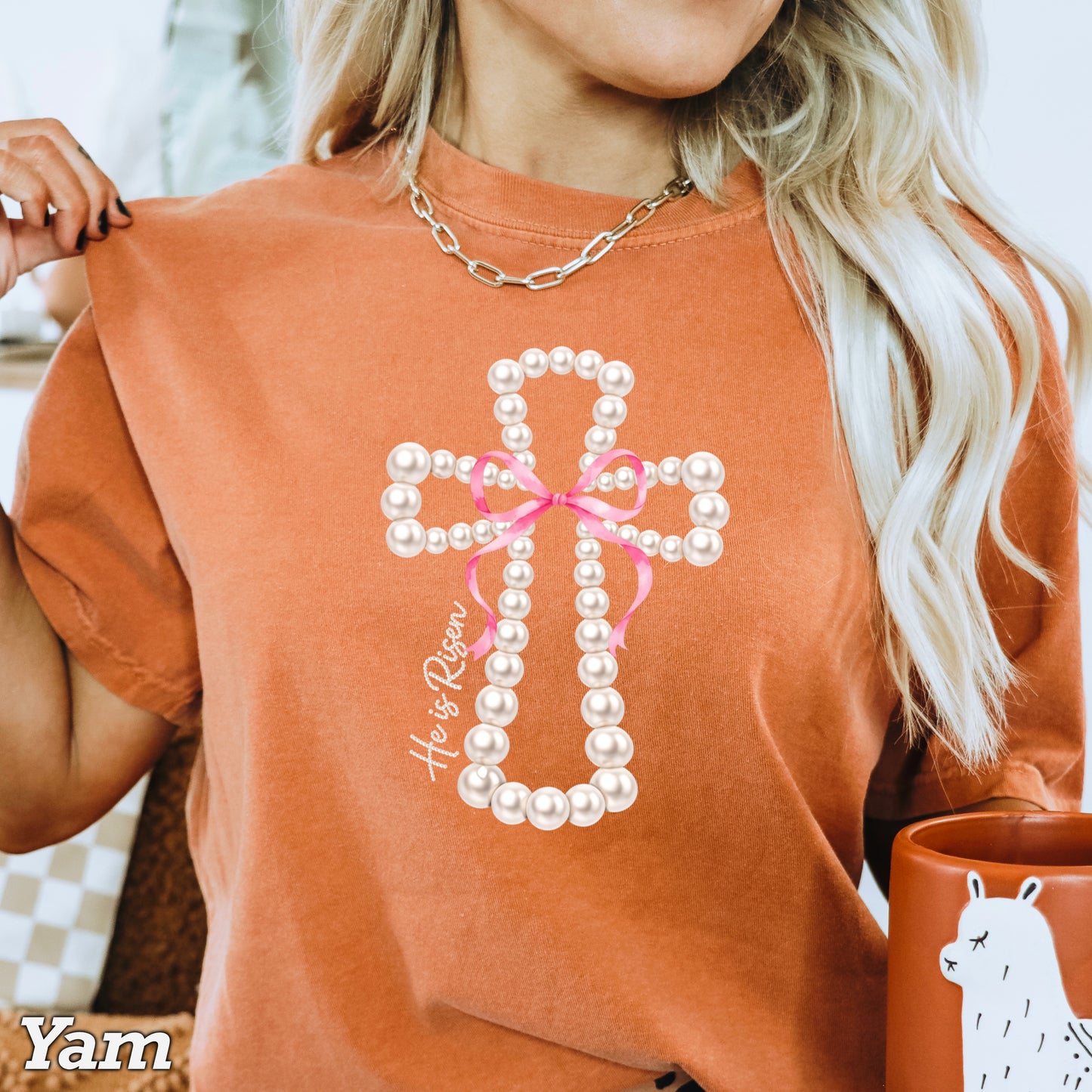 He Is Risen Easter Comfort Color Graphic Tee