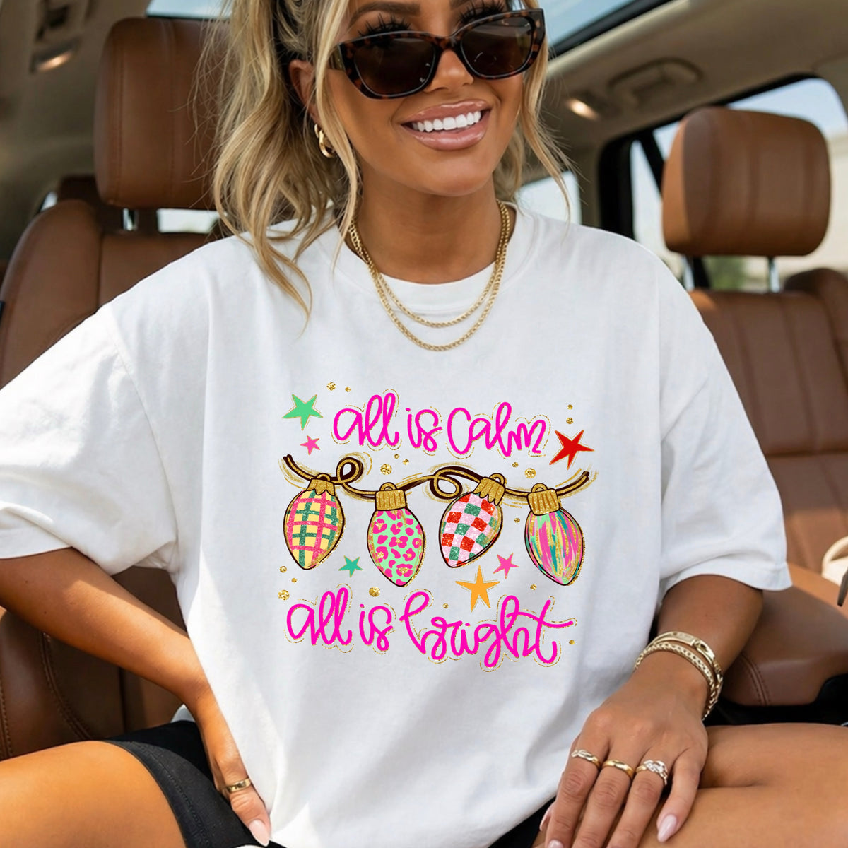 All Is Calm Christmas Comfort Color Graphic Tee