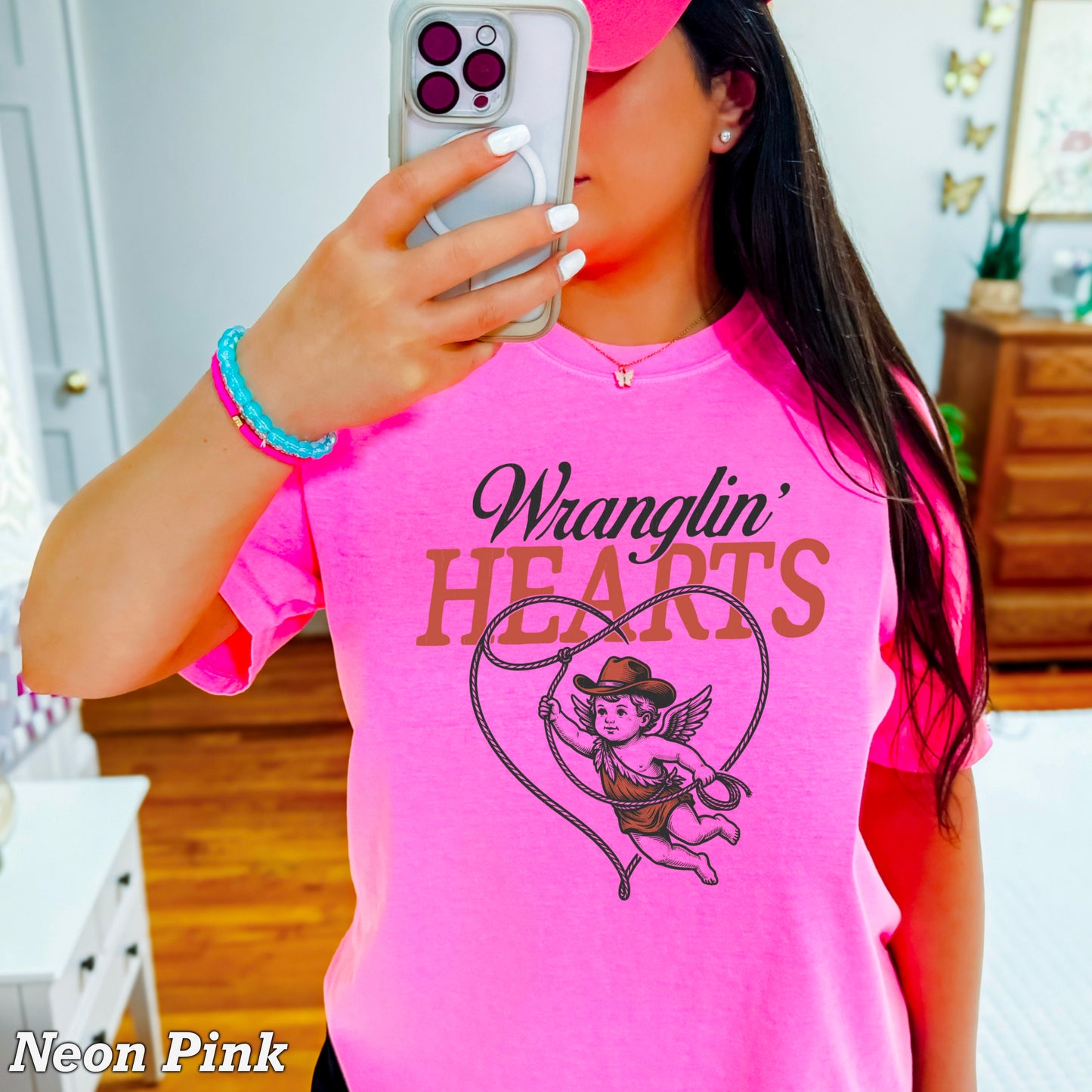 Wranglin Hearts Valentine’s Day Comfort Color Graphic Tee