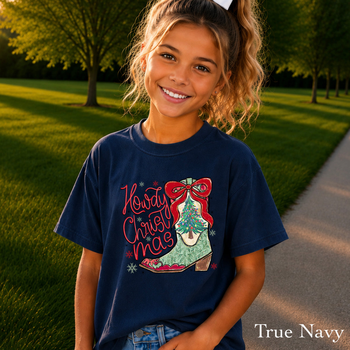Howdy Christmas Youth Comfort Color T-Shirt